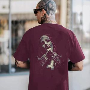 Camiseta de Hombre con Logotipo Personalizado, 250 g/m², Cuello Redondo, Impresión Serigráfica, 100% Algodón, Alta Calidad, Hombros Caídos, Talla Grande - Product Image 2