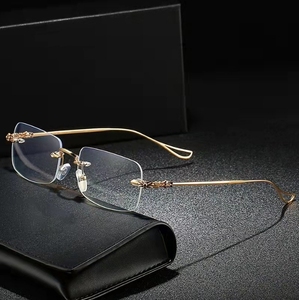 Lunettes <span class=keywords><strong>de</strong></span> presbytie sans monture, fines, dorées, en PC, anti-lumière bleue, pour hommes et femmes, lunettes <span class=keywords><strong>de</strong></span> <span class=keywords><strong>lecture</strong></span> <span class=keywords><strong>de</strong></span> haute qualité pour le travail - Product Image 3