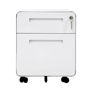 Lock Mobile Pedestal Office Use 2 Drawers Mobile <b>File</b> Cabinet Assembly Movable Mobile Pedestal Filing Steel <b>Storage</b> Cabinet - Product Image 2