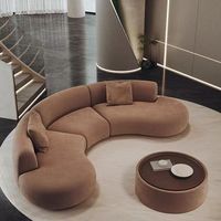 Canapé incurvé moderne en velours pour hall d'hôtel, zone de négociation, salon, mobilier d'accueil solide