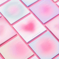 Bloc de Notas Adhesivas con Forma de Corazón en Degradado de Color Aleatorio, Papel Práctico para Estudiantes, Notas Adhesivas, Bloc de Notas Pequeño, Pegatinas para Notas