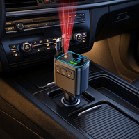 Chargeur de voiture rétractable 5 en 1 avec transmetteur FM et adaptateur Starlight pour iPhone et Android