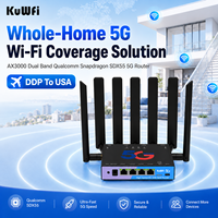 DDP a EE. UU. Router KuWFi de 4 puertos Gigabit con chip 5G AX3000 SDX55, módem 5G metálico desbloqueado para solución de cobertura en todo el hogar
