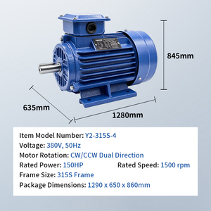 MOTOR DE INDUCCIÓN ASÍNCRONO TRIFÁSICO SERIE Y2 110KW/150HP; MÁS VENDIDO; ALTA CALIDAD - Product Image 2