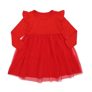 Vendita calda nuovo arrivo abiti estivi in viscosa di bambù pagliaccetto manica lunga gonna con volant da ragazza Design in <span class=keywords><strong>Tulle</strong></span> - Product Image 1