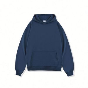 Sweat à capuche 100 % coton de haute qualité 450 g/m² en molleton bouclette, style streetwear, personnalisable pour hommes, avec impression en relief et logo vierge - Product Image 5