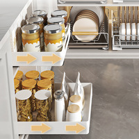 Support coulissant en métal multifonctionnel et peu encombrant pour la cuisine, l'évier de la salle de bain et le rangement des épices.