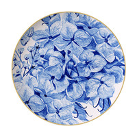 Assiette à dîner en porcelaine à fleurs bleues, nouveau design créatif, assiette à salade, ensemble de vaisselle en porcelaine osseuse pour mariage