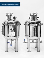 Cuve de stockage industrielle en acier inoxydable sur mesure avec agitateur et dispositif de décharge sous pression, capacité 40/60/100 litres, cuve mélangeuse