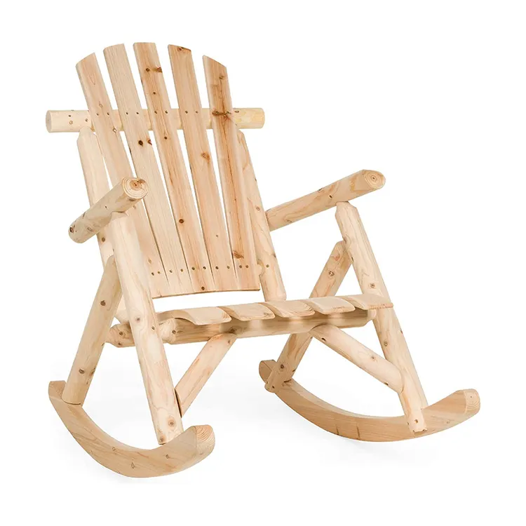 DU'S classic wooden garden rocking chair adult rocking chair suitable for courtyard courtyard and garden