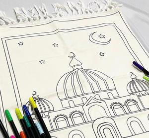 儿童可水洗涤纶祈祷垫，带蜡笔和礼盒 - 家用绘画和着色礼品套装 - Product Image 1