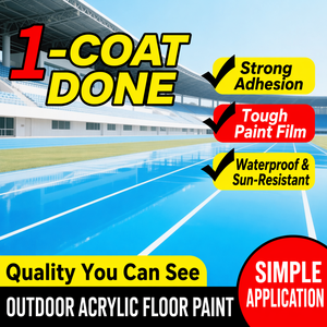Pintura Acrílica para Pisos de Exteriores Resistente al Desgaste y a la Luz Solar, con Aplicación con Brocha, para Canchas de Baloncesto y Bádminton - Product Image 1
