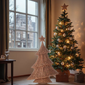 Base para Árbol de Navidad de Ratán Natural Hecha a Mano, Ecológica y Duradera, Decoración de Mesa para las Fiestas - Product Image 4