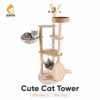 Nouveau 2026 : Arbre à chat de luxe moderne et tendance avec hamac, poteau à gratter en sisal et 4 niveaux en carton pour les vendeurs en ligne (vente en gros)
