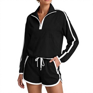 Tenues 2 pièces pour femmes, veste coupe-vent légère UPF 50+, ensembles de shorts athlétiques, tenues de sport pour le tennis, la course à pied et les activités de plein air - Product Image 4