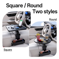 Table de console centrale universelle pour voiture, plateau de repas rotatif à 360 degrés, bureau pour ordinateur portable avec angle réglable et organisateur de rangement