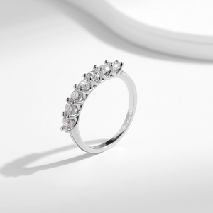 S925 Sterling Silver Women's <b>Ring</b> Rhodium Plated Brilliant Cut Moissanite Prong Setting CMA Certified Minimalist Style Wedding - Product Image 5