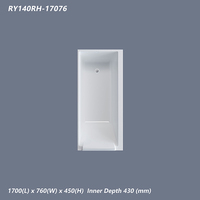 Baignoire encastrable moderne en acrylique RY-140, forme ovale allongée, pour une immersion profonde, idéale pour les projets de salles de bain de luxe pour hôtels et villas.