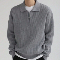 FNJIA personnalisé hommes pull décontracté demi fermeture éclair pull tricot pour Polo hiver chaud pull nouveau Design fabricant tricoté