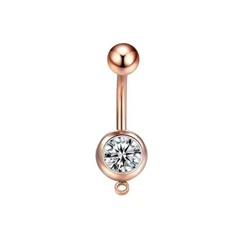 5 colgantes con un solo diamante blanco en oro rosa