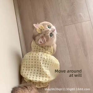 Ropa de Verano para <span class=keywords><strong>Gatos</strong></span> Princesa, Linda Falda de Fibra de Poliéster Estilo Instagram, Anti-Caída de Pelo, para <span class=keywords><strong>Gatos</strong></span> Ragdoll y <span class=keywords><strong>British</strong></span> <span class=keywords><strong>Shorthair</strong></span> - Product Image 4