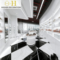 Étagère de présentation de cosmétiques minimaliste moderne pour magasin de détail, étagère encastrée éclairée, comptoir de présentation de maquillage