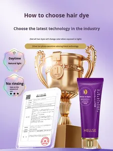 Crema Colorante <span class=keywords><strong>per</strong></span> <span class=keywords><strong>Capelli</strong></span> Zhen Cui Bianco a Nero, <span class=keywords><strong>Tinta</strong></span> Naturale Semi-Permanente <span class=keywords><strong>per</strong></span> <span class=keywords><strong>Capelli</strong></span> Neri a Casa, Copertura Naturale dei <span class=keywords><strong>Capelli</strong></span> Grigi - Product Image 4