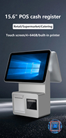 Terminal de paiement de caisse enregistreuse à double écran intelligent Win-dows 10/11/Android/Linux de 15.6 pouces vente en gros
