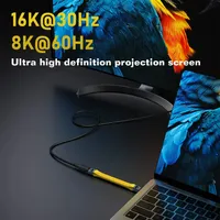 Thunderbolt 5 Type C USB4 2.0 Câble 80Gbps Transmission de données Charge rapide PD 240W Prend en charge la sortie vidéo 16K 60Hz Ordinateur HDTV