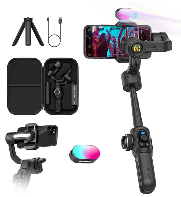 Aochuan S2 Smart Gimbal Stabiliser 3- Industry-Standard Phone Gimbal Extendable Rod Mobile Phone Holder Sport Camera
