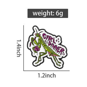 Broche de esmalte con diseño de mantis orante para mujer, broches de poder feminista, insignia para mochila y solapa, regalo de joyería para amigas - Product Image 6