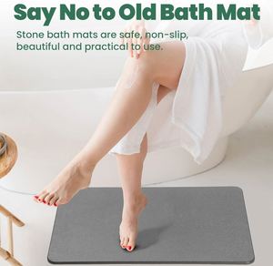 Tapis de bain en diatomite fabriqué à la machine, écologique, couleur unie, super absorbant, séchage rapide, antidérapant, en pierre naturelle, vente en gros - Product Image 4