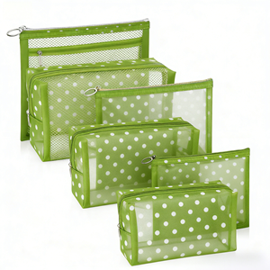 थोक पारदर्शी नायलॉन जलरोधक जाल कॉस्मेटिक बैग स्टेशनरी पाउच कस्टम जाल बैग लोगो यात्रा मेकअप भंडारण बैग के साथ - Product Image 6