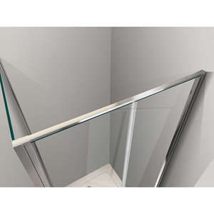 Cabine de douche d'angle avec paroi fixe et porte coulissante 6 mm verre Fixe 67.5-70 Porte 155-160 - Product Image 2