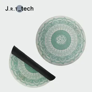 Tappetino da Yoga portatile pieghevole in gomma naturale con cerchio stampato personalizzato ecologico per la meditazione