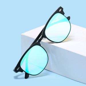 แว่นกันแดดกรอบครึ่งสีแดงเขียวสำหรับผู้ชายและผู้หญิงแฟชั่นปี 2025 โลโก้แบบกำหนดเอง สำหรับผู้ที่มีภาวะตาบอดสี - Product Image 4