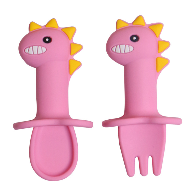 Pink fork and spoon