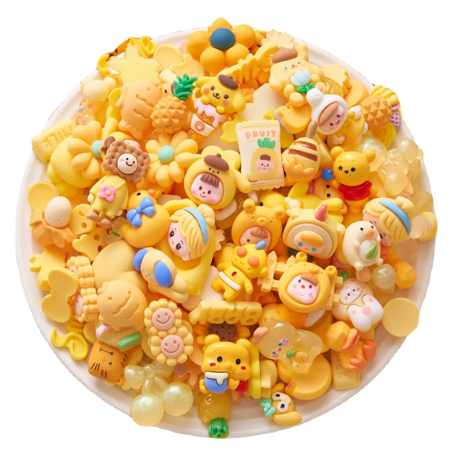 Mixed Cartoon Kawaii Resin Accessories Craft For Hairpin Phone Case Diy Making