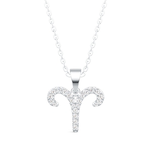 Collar <span class=keywords><strong>de</strong></span> Plata <span class=keywords><strong>de</strong></span> Ley S925 con Signo Zodiacal <span class=keywords><strong>Aries</strong></span>, Chapado en Rodio, con Colgante <span class=keywords><strong>de</strong></span> Moissanita con Símbolo <span class=keywords><strong>de</strong></span> Carnero, Delicado y Elegante, Ideal para Regalo - Product Image 6