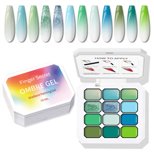 สีเจลทาเล็บแบบไล่เฉดสี 12 สี ยี่ห้อ <span class=keywords><strong>Mona</strong></span> Garden Pat Glue ความสดใสสูง สำหรับร้านทำเล็บ จากกวางโจว - Product Image 4