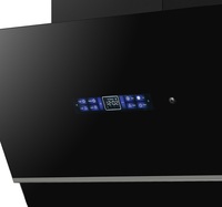 Hotte aspirante murale intelligente à ventilation, pour cuisine domestique, avec panneau de commande en verre relevable, commande vocale IA et moteur en cuivre