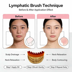 Brosse sèche pour le visage, masseur de contour facial, sculpteur de la mâchoire, poils doux, forme croissant, brosse de drainage lymphatique pour le visage - Product Image 4