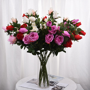 Rosas Artificiales de Alta Fidelidad, Flores Grandes, Tallo Largo, Estilo Europeo, Decoración para Sala de Estar y Mesa de Comedor - Product Image 3