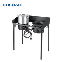 Cuisson en plein air Cuisinière à gaz 2 brûleurs Table Cuisinière à gaz Barbecue Grill Grilles