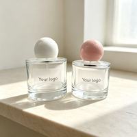 Flacon de parfum cylindrique en verre transparent pour emballage de parfum féminin de marque
