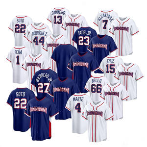 Maillot de baseball cousu République Dominicaine 2026, taille 27 #   Guerrero Jr 22 #   Soto 44 # Rodriguez 23 # Maillot de baseball Tatis Jr World Baseball Classic - Product Image 1