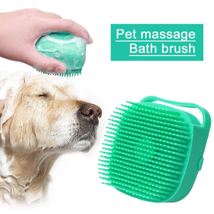 Estilo lindo Champú de silicona Masaje cepillo de ducha de vapor aseo limpieza perro y peine para mascotas - Product Image 2