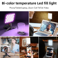 NiceFoto 5W Rechargeable Live Streaming Maquillage Webcam Zoom Appel Éclairage Téléphone Portable Clip LED Remplir Selfie Lumière