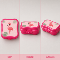 Boîte à lunch pour enfants en plastique 3D, style mignon, avec couvercle en plastique, stockage alimentaire écologique pour l'école et le camping