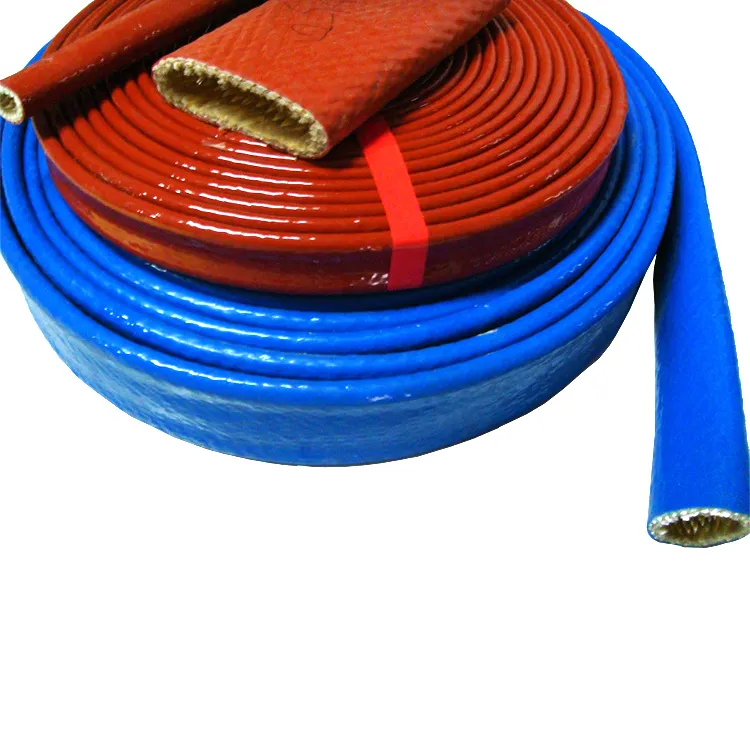Free Sample 30mm Abrasion Resistant Cable Heat Protection High Temperature Silicone Rubber Coated Fiberglass Sleeving